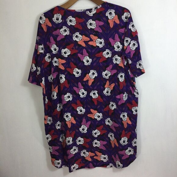 Lularoe Womens Irma Disney Minnie Mouse Short Sleeve Blouse Top Purple Multi L - Picture 6 of 12